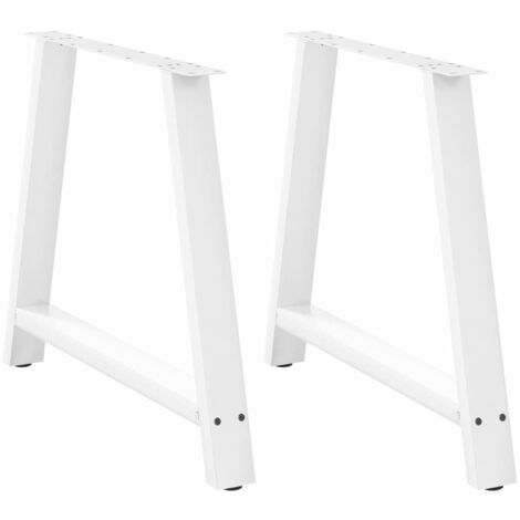 Patas para mesa de comedor en forma de A (2 unidades), color blanco, 90 x (72-73) cm, acero vidaXL