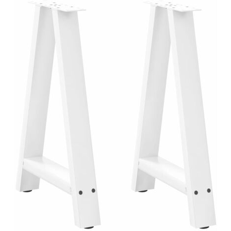 Patas para mesa de comedor en forma de A (2 unidades), color blanco, 60 x 72-73 cm, acero vidaXL