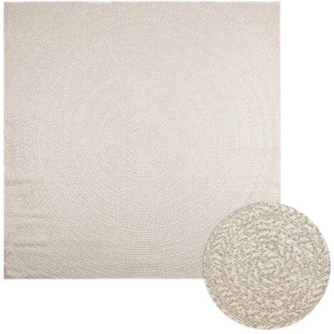 Alfombra ZIZUR apariencia yute interior exterior crema vidaXL
