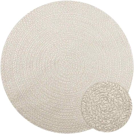 Alfombra ZIZUR aspecto yute interior/exterior crema Ø 160 cm vidaXL