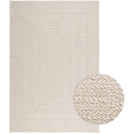 Alfombra ZIZUR apariencia yute interior exterior crema vidaXL