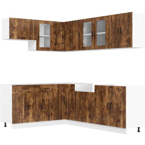 Mueble cocina Porto roble ahumado 11 pzas madera contrachapada vidaXL (1/5)