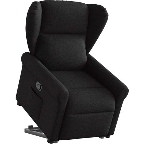 Sillón reclinable elevable tela negro vidaXL