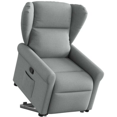 Sillón reclinable elevable de tela gris claro vidaXL (1/5)