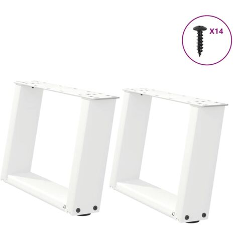 Patas para mesa de centro en forma de U (2 unidades), color blanco, 50 x (30-31) cm, acero vidaXL