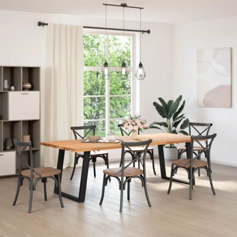 Patas para mesa de comedor en forma de U (2 unidades), color negro, 80 x (72-73) cm, acero vidaXL