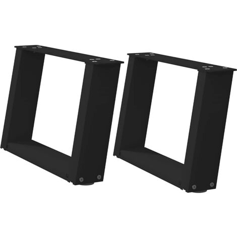 Patas para mesa de centro en forma de U (2 unidades), color negro, 40 x (30-31) cm, acero vidaXL
