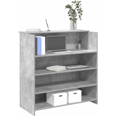 Mostrador de recepción gris hormigón 100x50x103,5 cm vidaXL