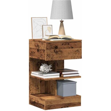 Mesita de noche madera contrachapada madera antigua 40x35x65 cm vidaXL (1/5)