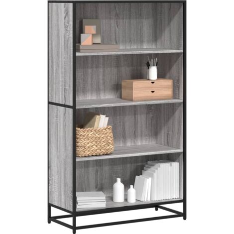 Estantería de madera de ingeniería gris Sonoma 80,5x35x139 cm vidaXL
