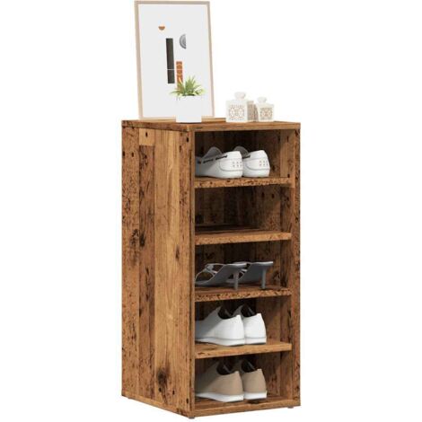 Muebles zapateros 2 uds madera ingeniería envejecida 32x35x70cm vidaXL
