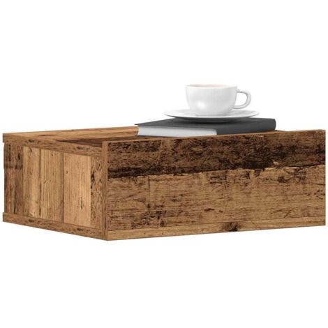 Mesita de noche flotante madera vieja 40x32x15 cm vidaXL