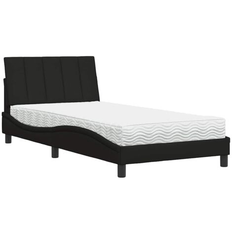 Cama con colchón Hanko tela negro 100x200 cm vidaXL (1/5)