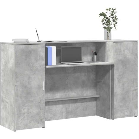 Mostrador de recepción gris hormigón 180x50x103,5 cm vidaXL