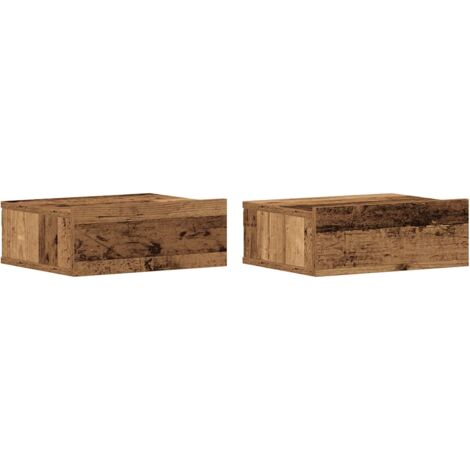 Mesitas de noche flotantes 2 uds madera vieja 40x32x15 cm vidaXL