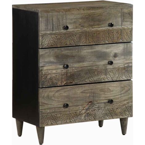 Aparador de madera maciza de mango gris claro 60x33,5x75 cm vidaXL (1/6)