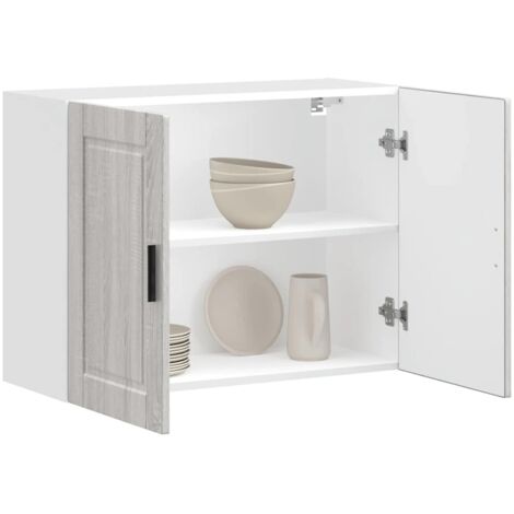 Armario de pared de cocina Porto gris sonoma madera ingeniería vidaXL