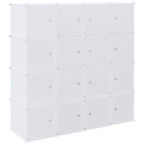 Organizador de cubos almacenamiento 16 cubos varillas colgar PP vidaXL