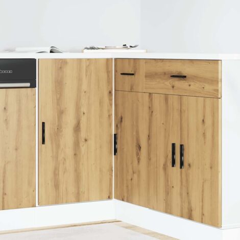 Mueble bajo para fregadero "Lyon" de madera de ingeniería de roble artesanal vidaXL