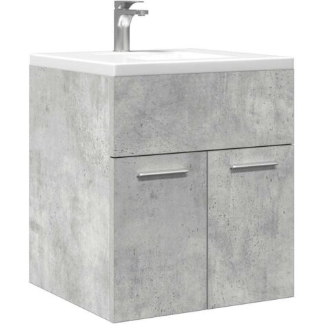 Mueble de lavabo madera ingeniería gris hormigón 41x38,5x46 cm vidaXL