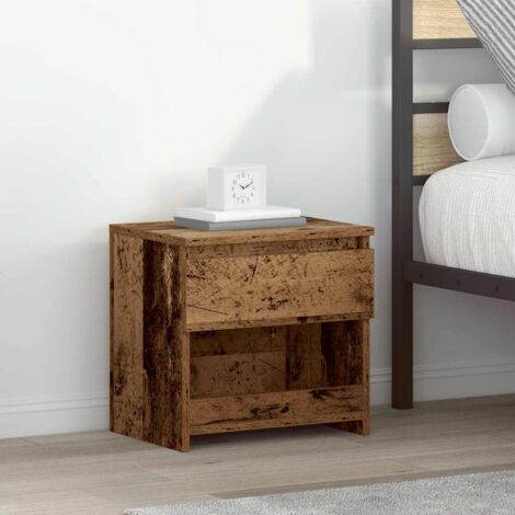 Mesita de noche madera contrachapada madera antigua 40x30x39 cm vidaXL (1/5)