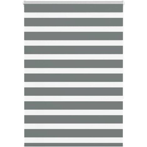 Estor cebra gris oscuro tejido ancho 105,9 cm poliéster vidaXL