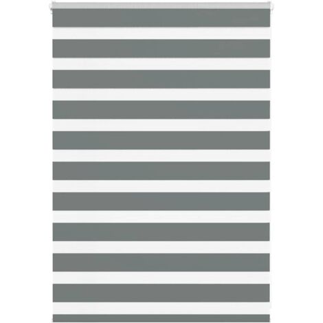 Estor cebra gris oscuro 95x100cm tejido ancho 90,9 cm poliéster vidaXL