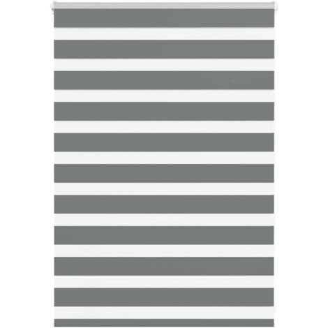 Estor cebra gris oscuro tejido ancho 105,9 cm poliéster vidaXL