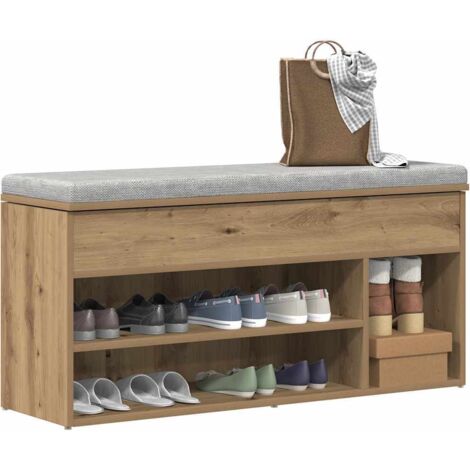 Mueble zapatero madera ingeniería roble artisan 102x30,5x45 cm vidaXL