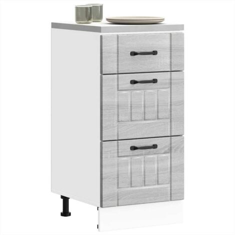 Mueble bajo de cocina Lucca madera contrachapada gris sonoma vidaXL