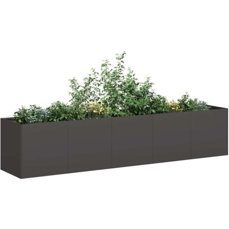 Jardinera negra 200x40x40 cm acero laminado en frío vidaXL (1/5)