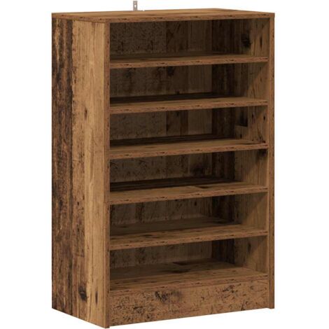 Mueble zapatero madera ingeniería madera envejecida 60x35x92 cm vidaXL