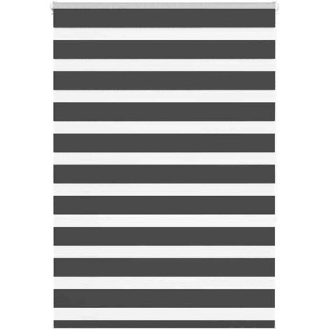 Estor cebra negro 110x150 cm tejido ancho 105,9 cm poliéster vidaXL