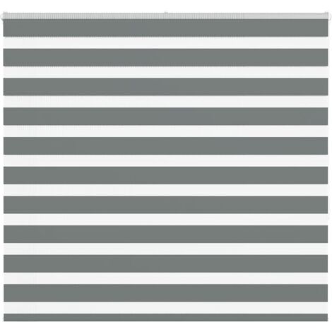 Estor cebra gris oscuro tejido ancho 160,9 cm poliéster vidaXL