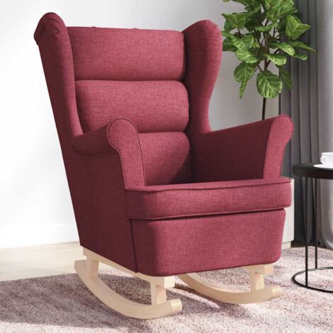 Silla mecedora de tela rojo vino tinto 74x90x102 cm vidaXL