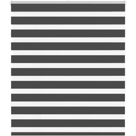 Estor cebra negro 135x150 cm tejido ancho 130,9 cm poliéster vidaXL