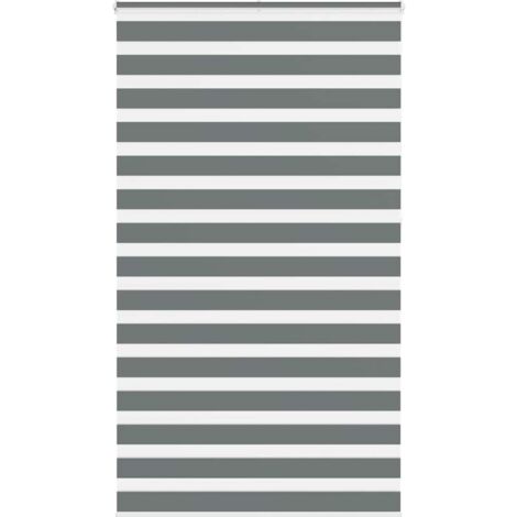 Estor cebra gris oscuro tejido ancho 130,9 cm poliéster vidaXL