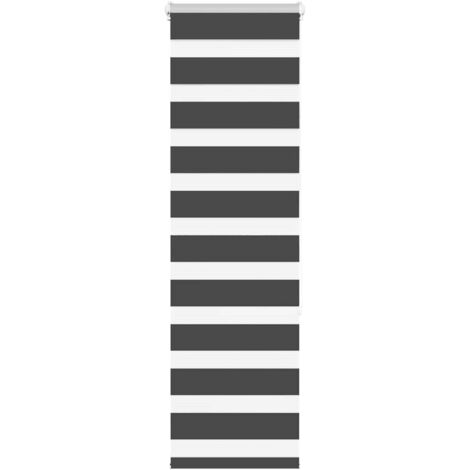 Estor cebra negro 40x150 cm tejido ancho 35,9 cm poliéster vidaXL