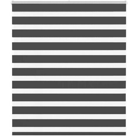Estor cebra negro 125x100 cm tejido ancho 120,9 cm poliéster vidaXL
