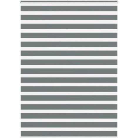 Estor cebra gris oscuro tejido ancho 155,9 cm poliéster vidaXL