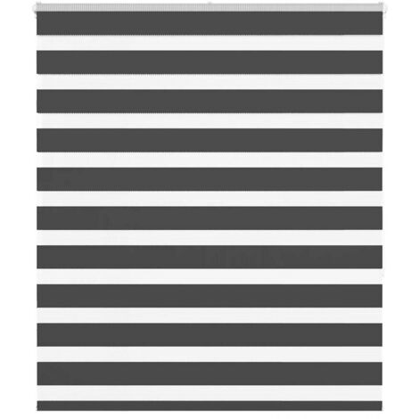 Estor cebra negro 120x150 cm tejido ancho 115,9 cm poliéster vidaXL