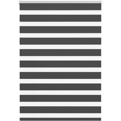 Estor cebra negro 95x150 cm tejido ancho 90,9 cm poliéster vidaXL
