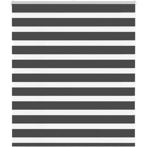 Estor cebra negro 130x100 cm tejido ancho 125,9 cm poliéster vidaXL