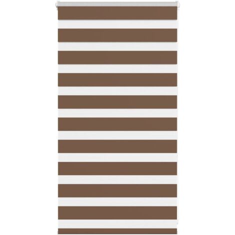 Estor cebra marrón 85x100 cm tejido ancho 80,9 cm poliéster vidaXL