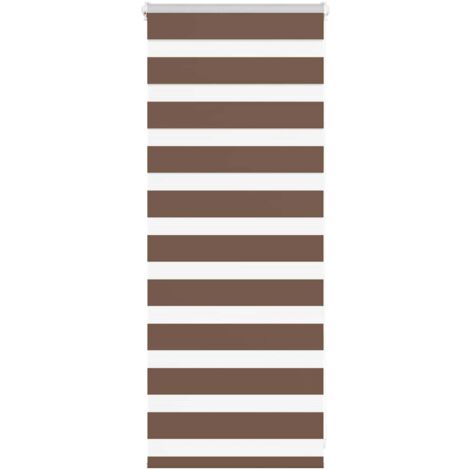 Estor cebra marrón 65x100 cm tejido ancho 60,9 cm poliéster vidaXL