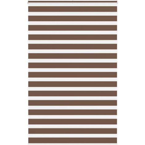 Estor cebra marrón 145x230 cm tejido ancho 140,9 cm poliéster vidaXL