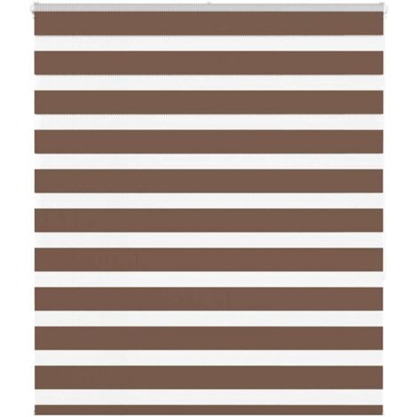 Estor cebra marrón 135x150 cm tejido ancho 130,9 cm poliéster vidaXL