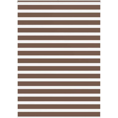 Estor cebra marrón 165x200 cm tejido ancho 160,9 cm poliéster vidaXL