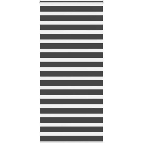 Estor cebra negro 95x230 cm tejido ancho 90,9 cm poliéster vidaXL