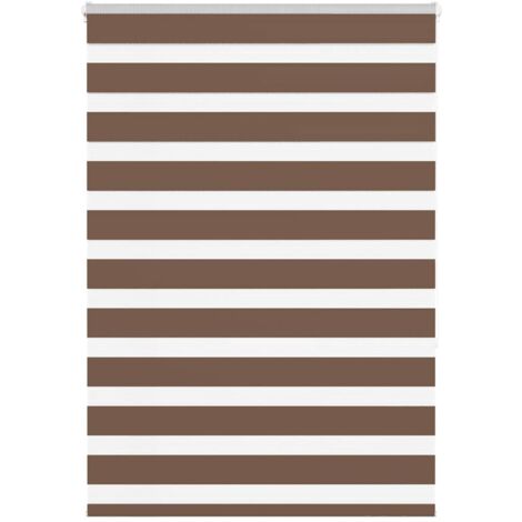 Estor cebra marrón 110x150 cm tejido ancho 105,9 cm poliéster vidaXL (1/5)